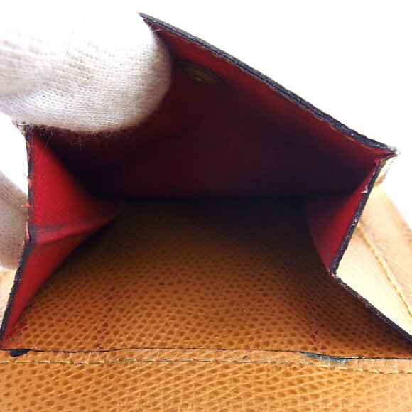 CELINE Two Folded Wallet Logo Plate Leather Authentic USED - Picture 7 of 9